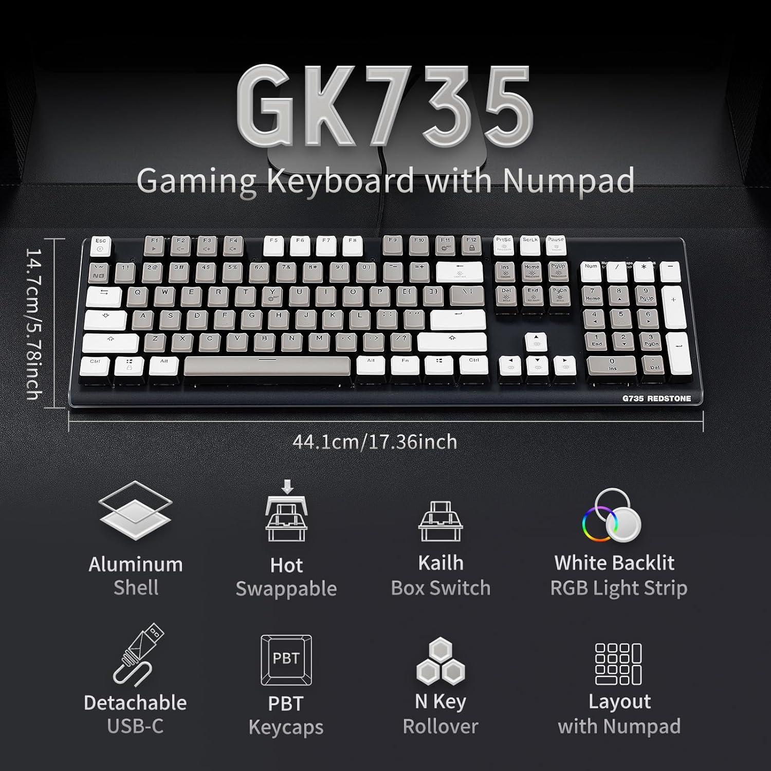 Teclado Mecánico Hexgears GK735 con Retroiluminación RGB