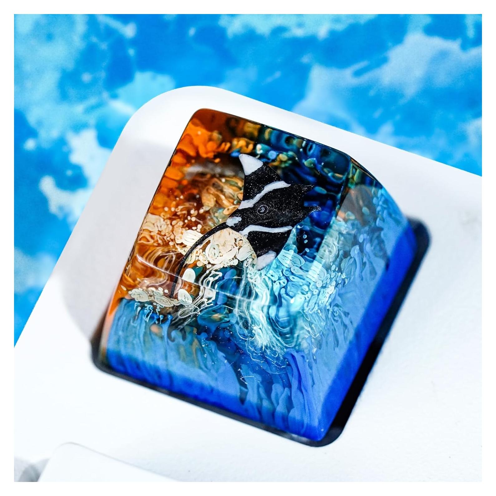 Tecla Artesanal de Resina GIKZO Manta Raya R1 SA 15.6mm