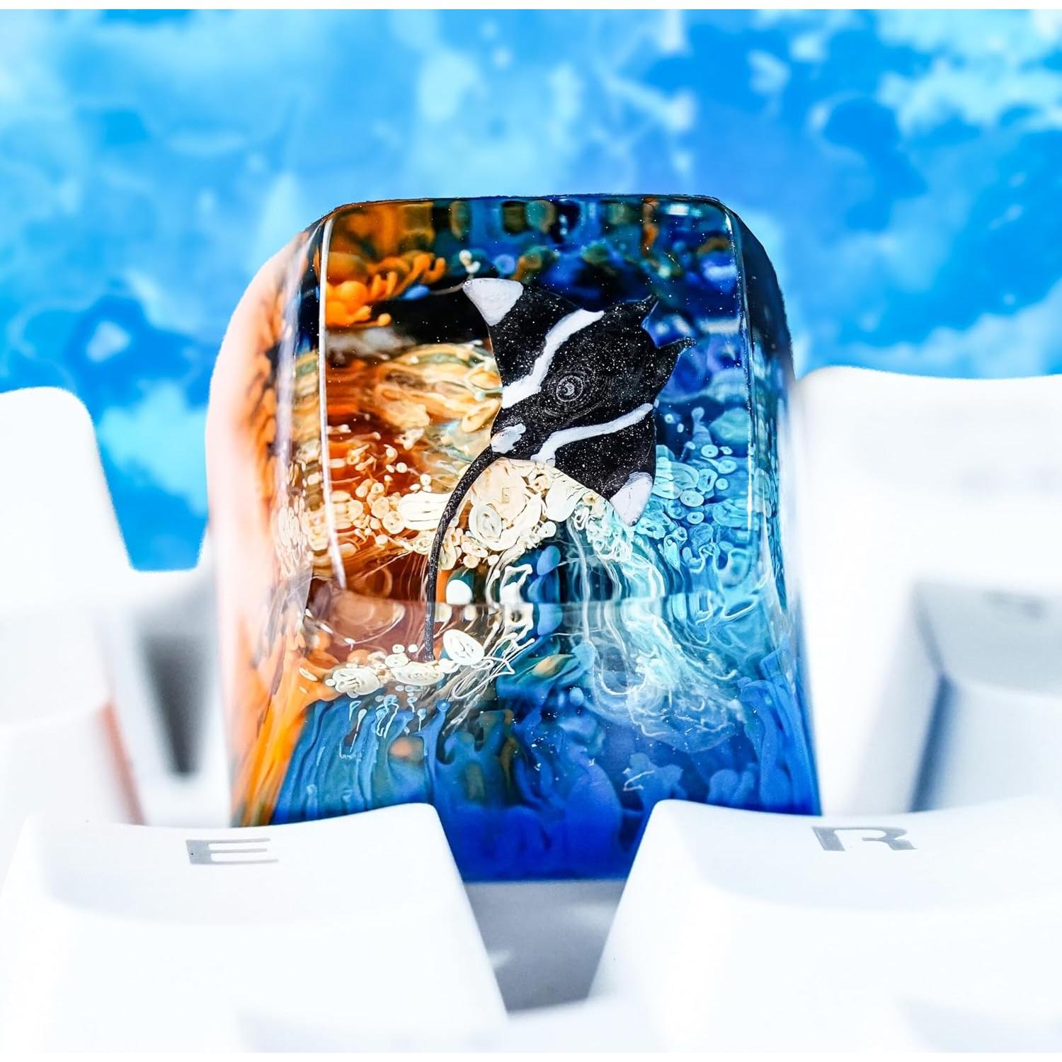 Tecla Artesanal de Resina GIKZO Manta Raya R1 SA 15.6mm