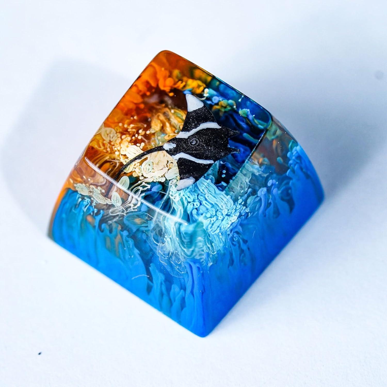 Tecla Artesanal de Resina GIKZO Manta Raya R1 SA 15.6mm