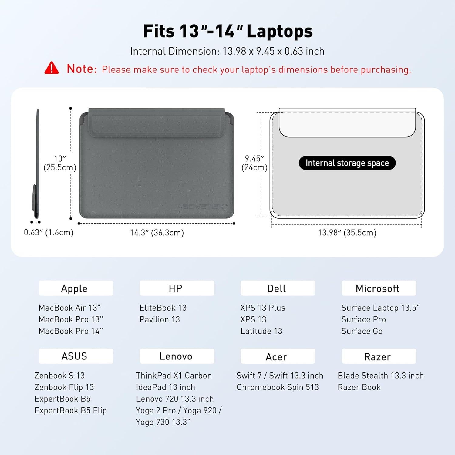 Funda para Laptop AboveTEK Gris 13-14" con Soporte Ergonómico