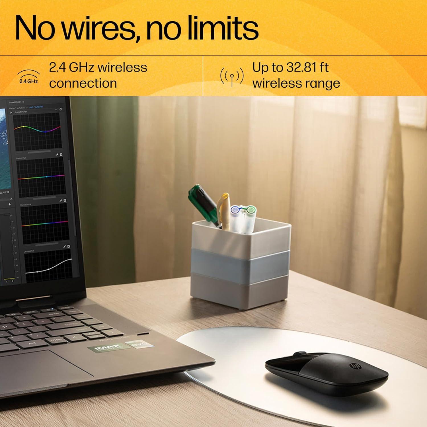 Ratón Inalámbrico HP Z3700 Negro Brillante 10.1cm