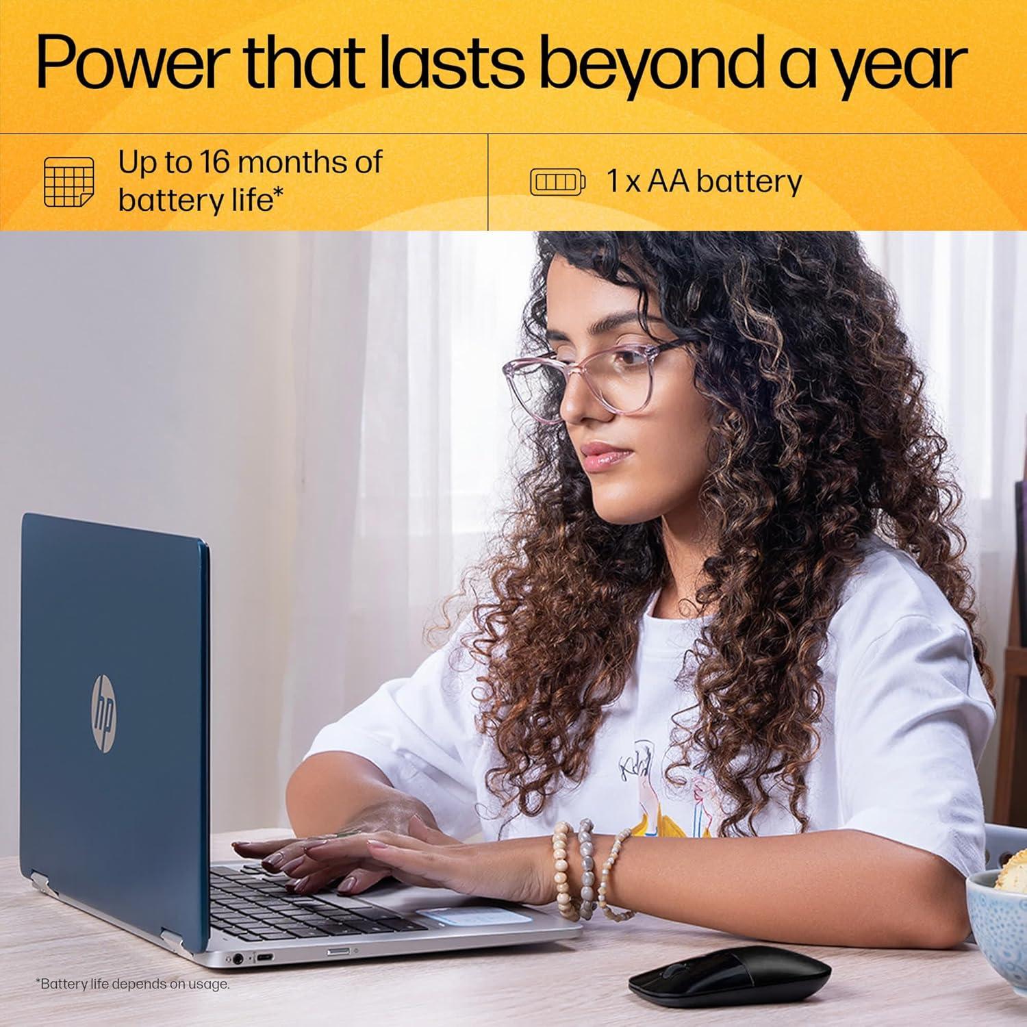 Ratón Inalámbrico HP Z3700 Negro Brillante 10.1cm