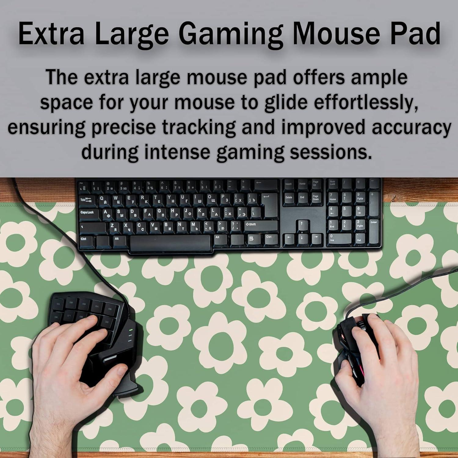 Alfombrilla de Ratón Grande Samgula Flores Vintage 90x40 cm