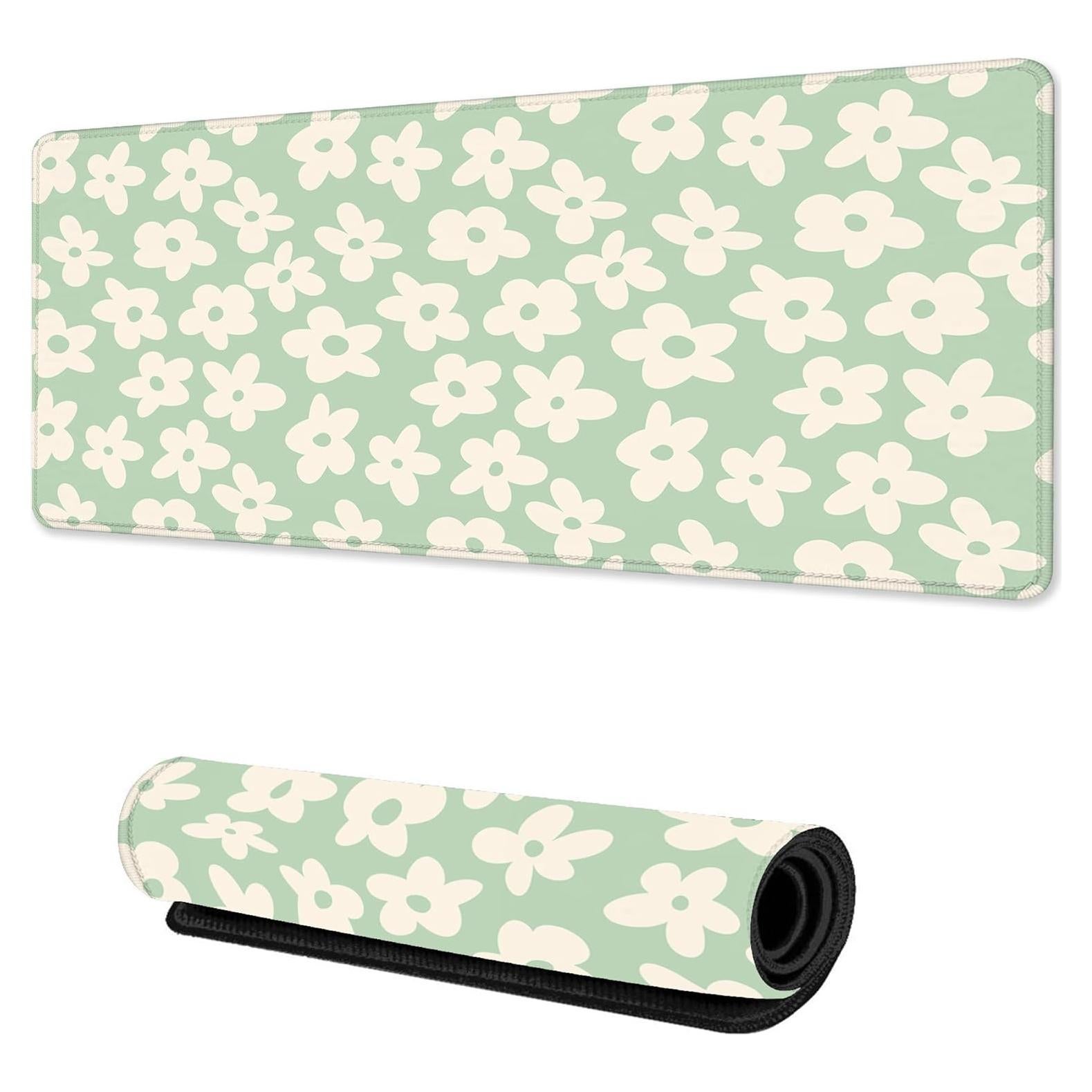 Alfombrilla de Escritorio TUBAMQ 80x40cm Flor Margarita Vintage