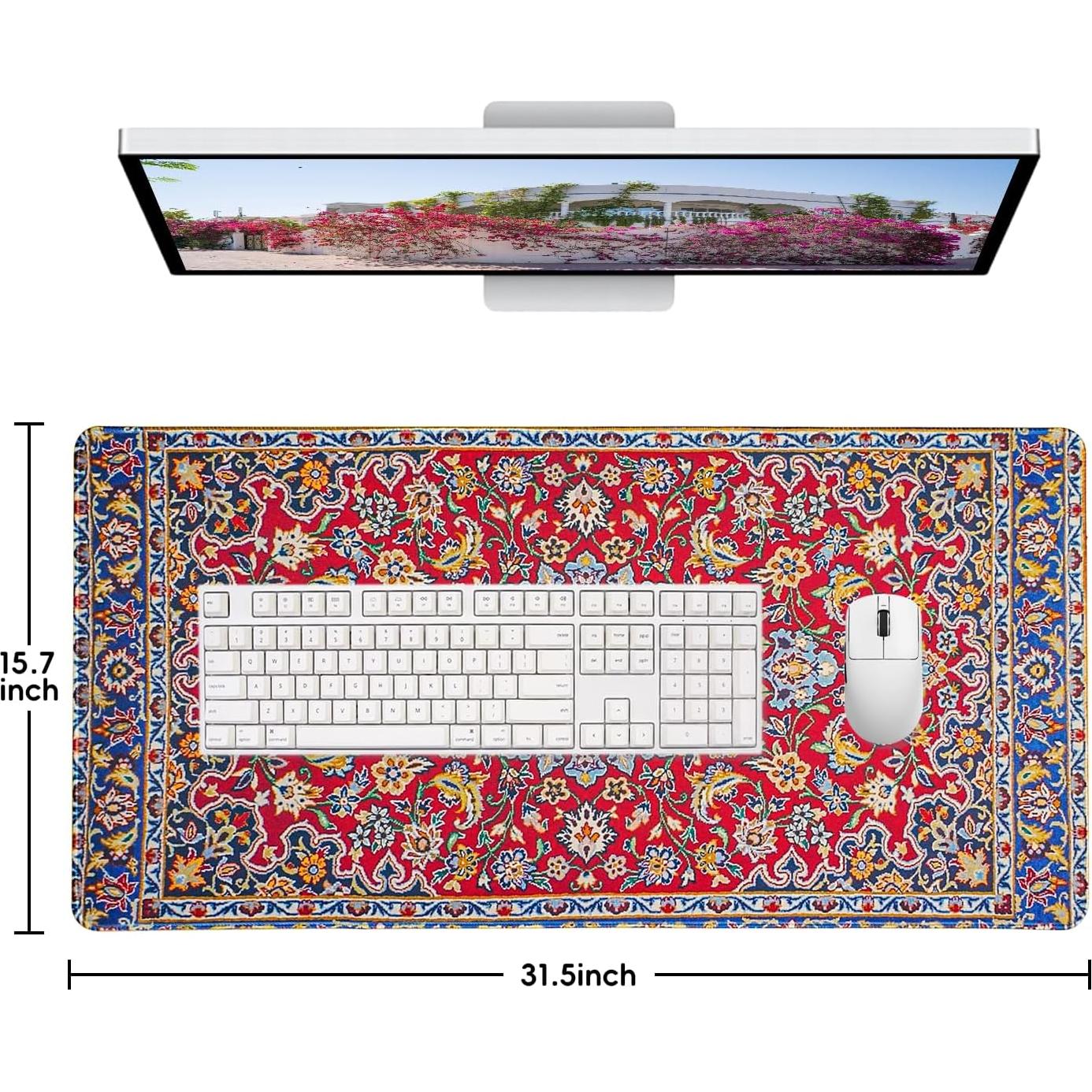 Alfombrilla de Ratón Grande Oldriverwu Rojo Persia 80x40cm