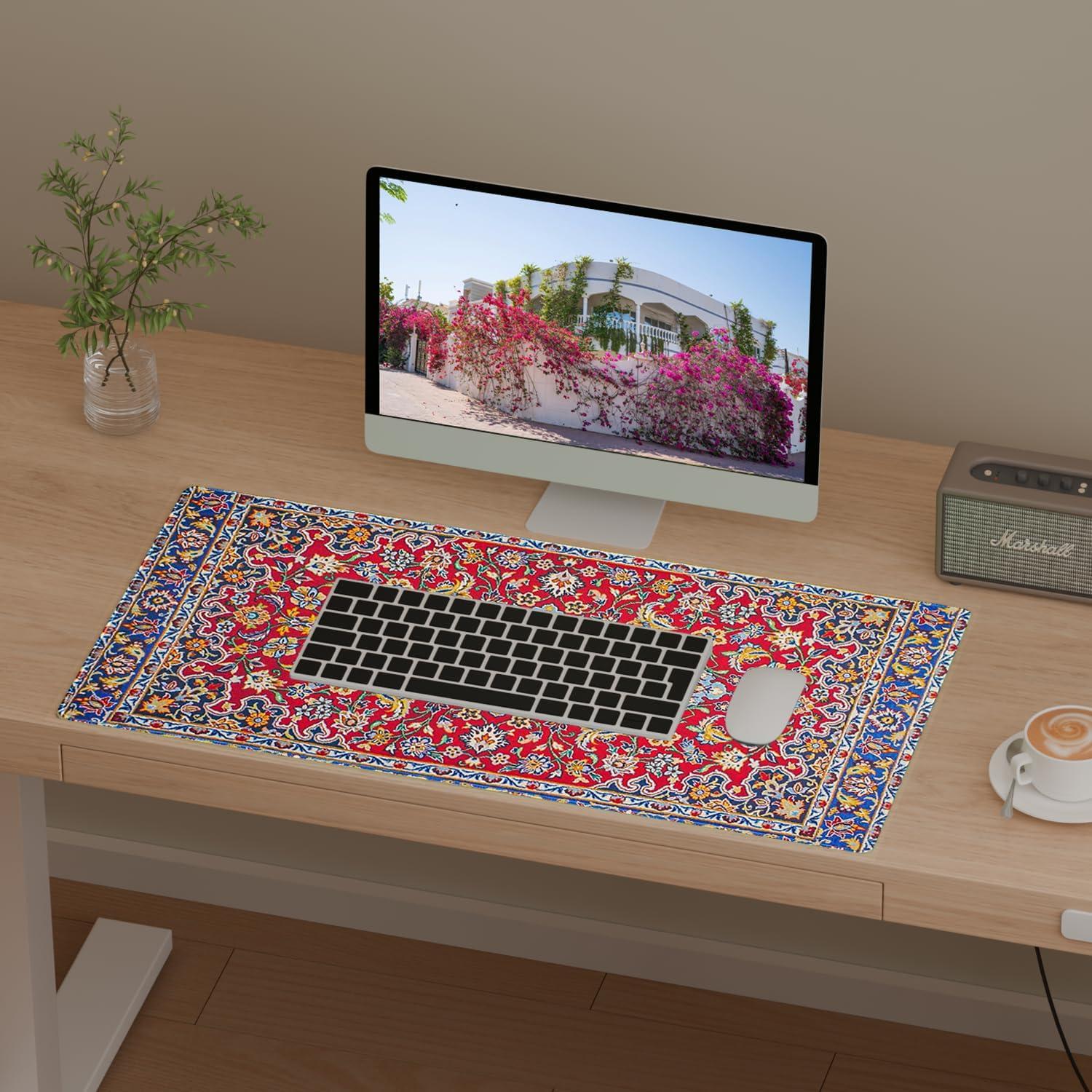 Alfombrilla de Ratón Grande Oldriverwu Rojo Persia 80x40cm