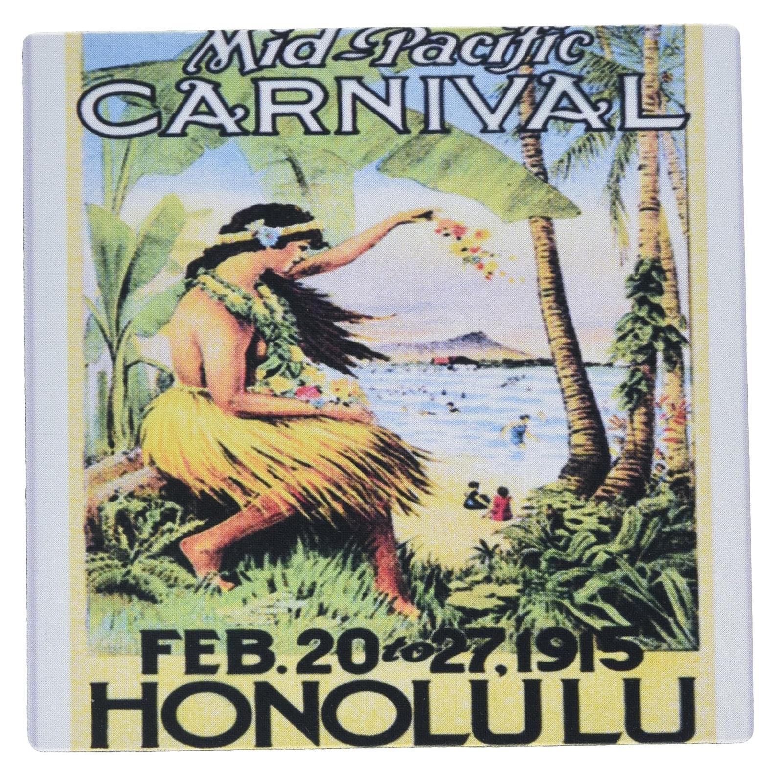 Mouse Pad Vintage Honolulu 3dRose 20.32x20.32cm Goma