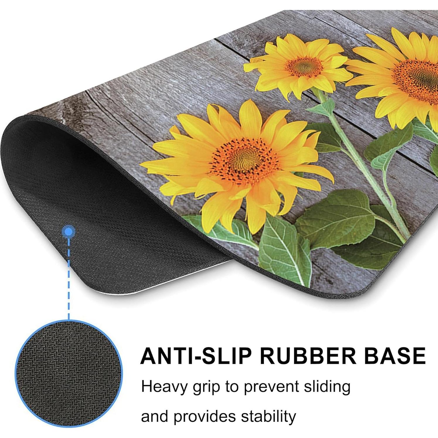 Alfombrilla de Ratón Floral Amarillo Oyanx1 24x20 cm Lavable