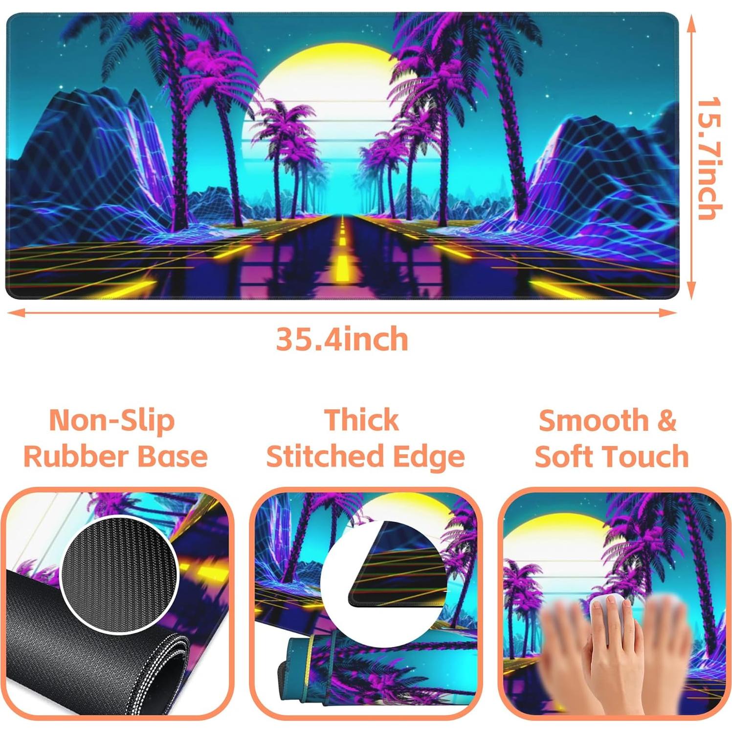 Alfombrilla de Ratón Gaming NIYLYNSYN 90x40 cm Antideslizante