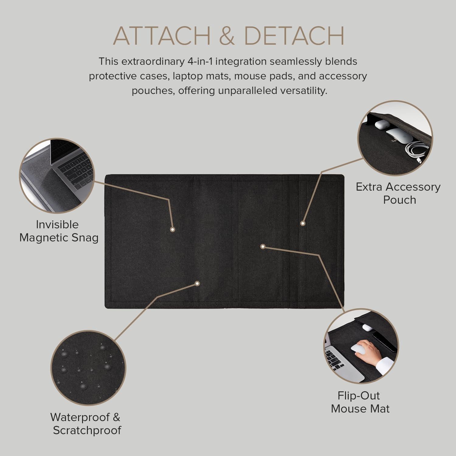 Funda Protectora Magnética POUT 4-en-1 para Laptop 38-40 cm