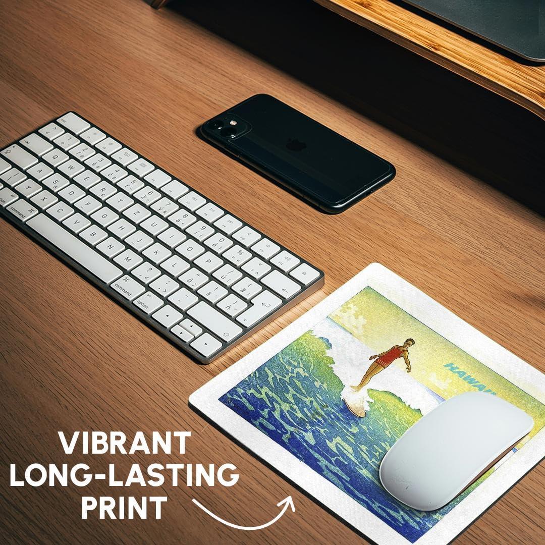 Alfombrilla de Ratón 3dRose Cuadrada Turquesa y Amarillo 20.32cm