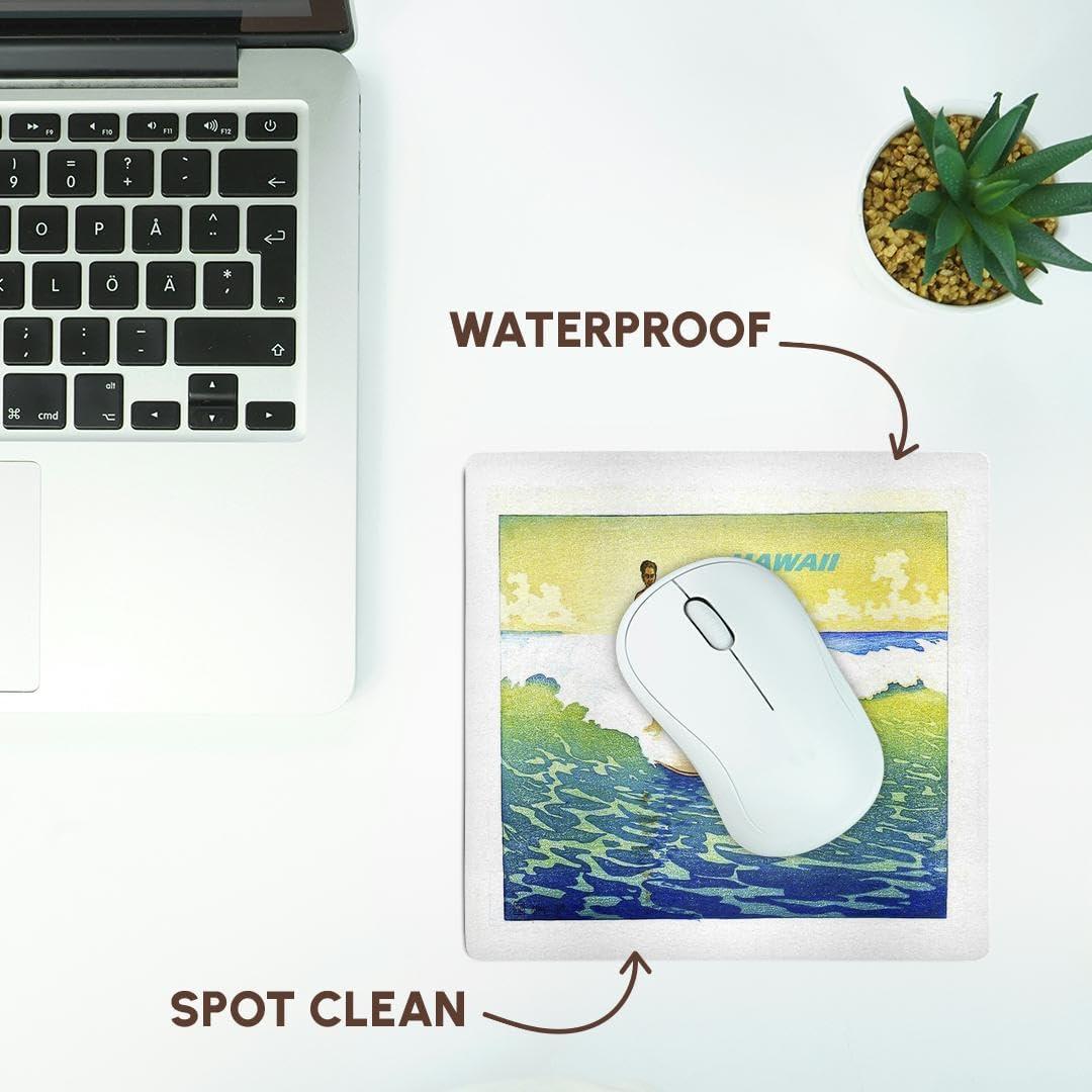 Alfombrilla de Ratón 3dRose Cuadrada Turquesa y Amarillo 20.32cm