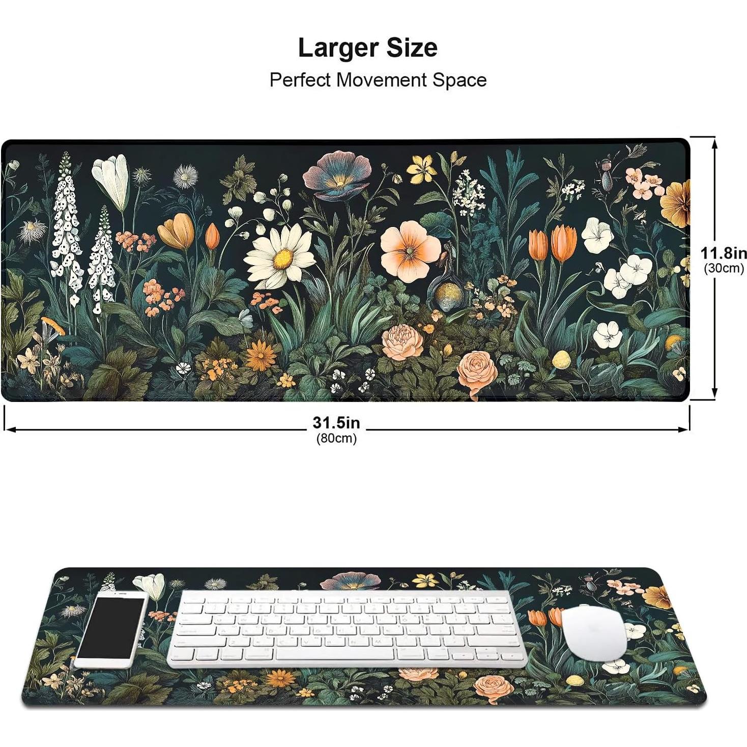 Alfombrilla de Ratón Grande IMAYONDIA Floral 80x30cm Antideslizante