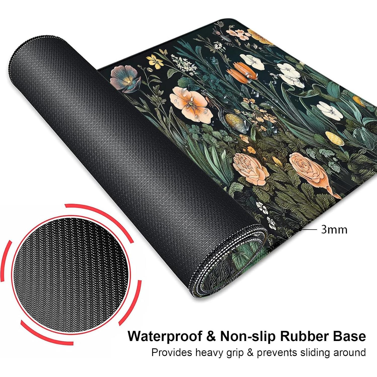 Alfombrilla de Ratón Grande IMAYONDIA Floral 80x30cm Antideslizante