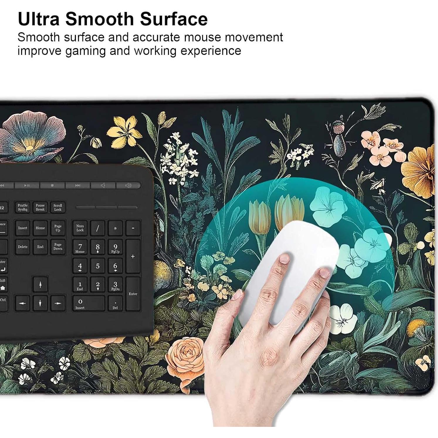 Alfombrilla de Ratón Grande IMAYONDIA Floral 80x30cm Antideslizante