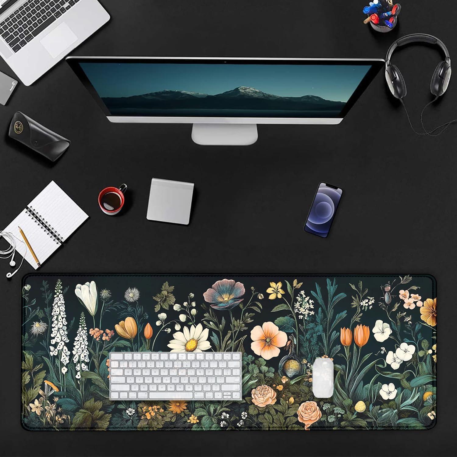 Alfombrilla de Ratón Grande IMAYONDIA Floral 80x30cm Antideslizante