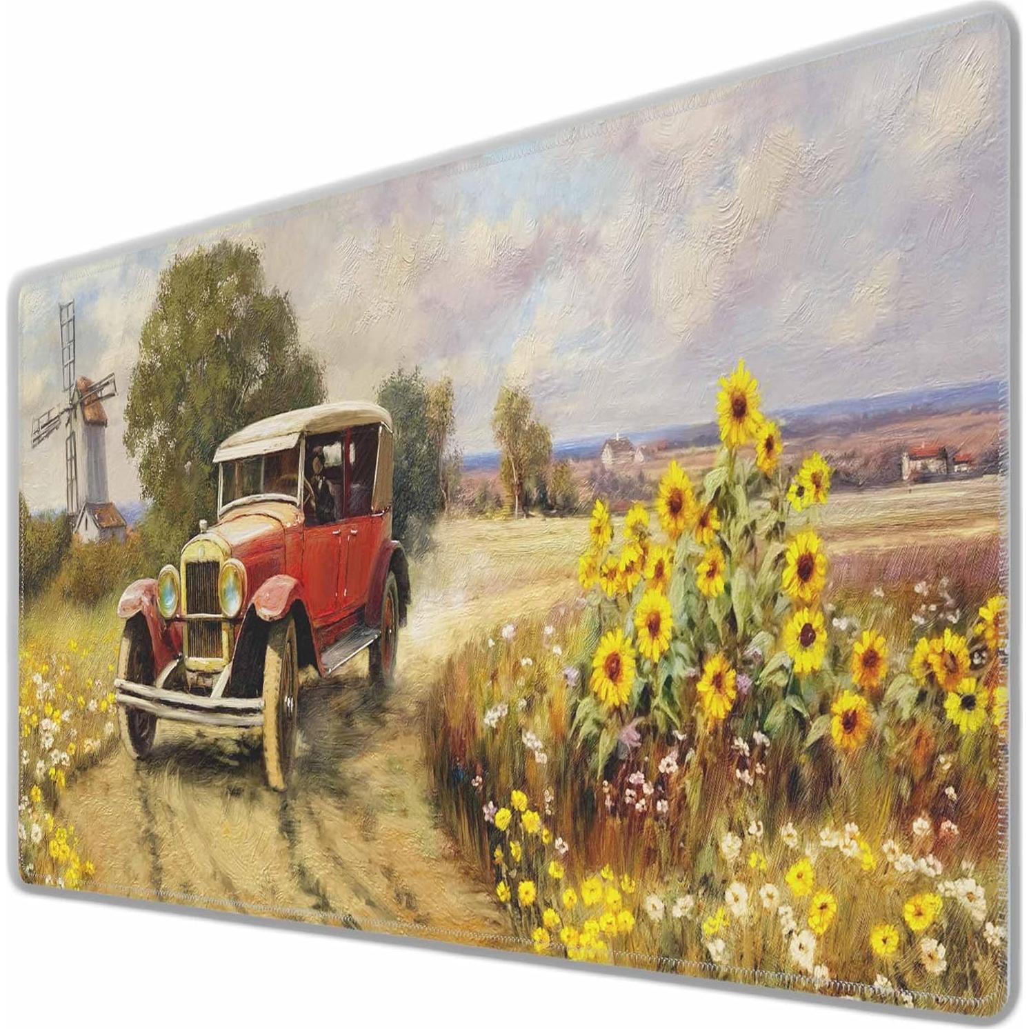 Alfombrilla de Ratón Grande Y YIHANGBEST Girasoles Amarillos 90x40cm