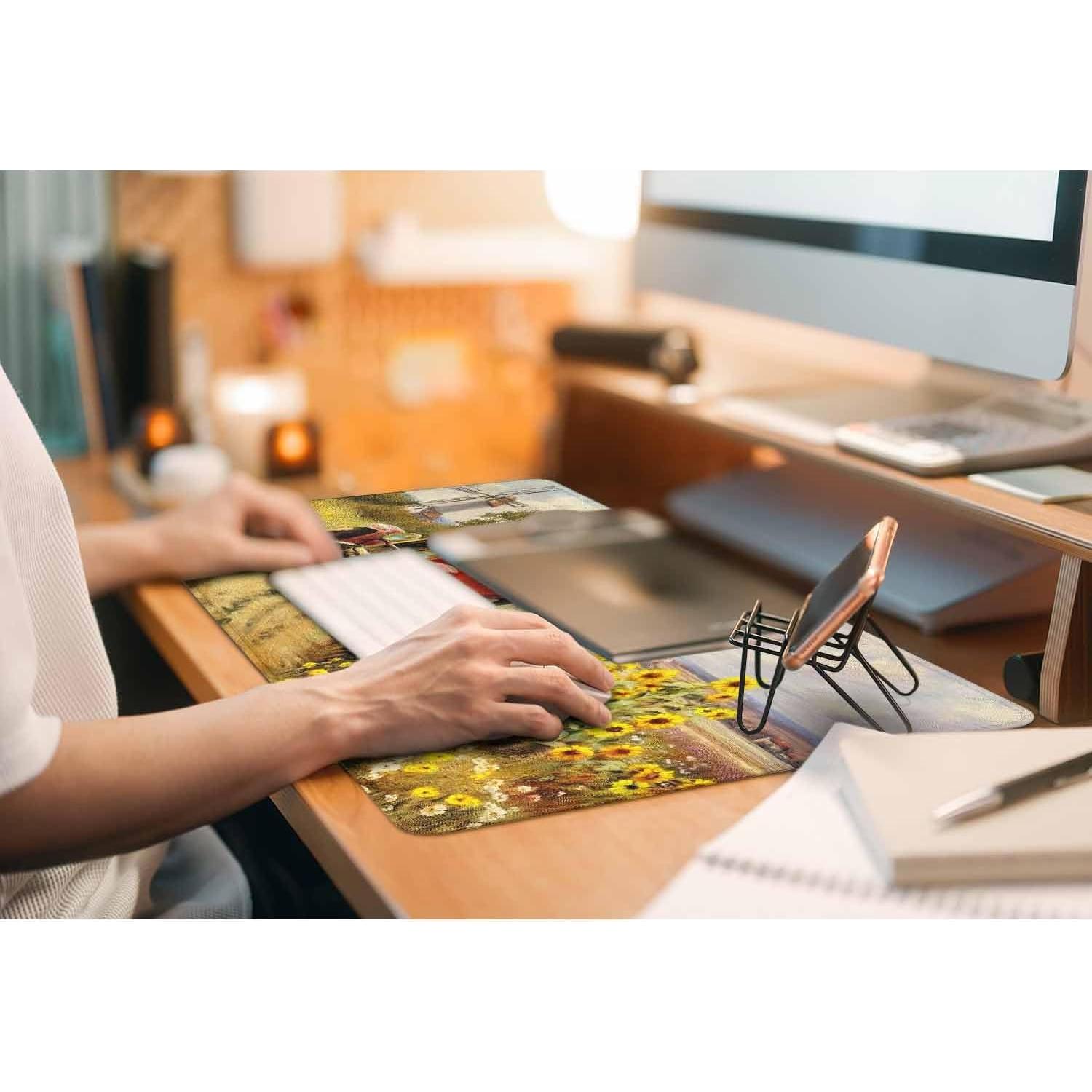 Alfombrilla de Ratón Grande Y YIHANGBEST Girasoles Amarillos 90x40cm