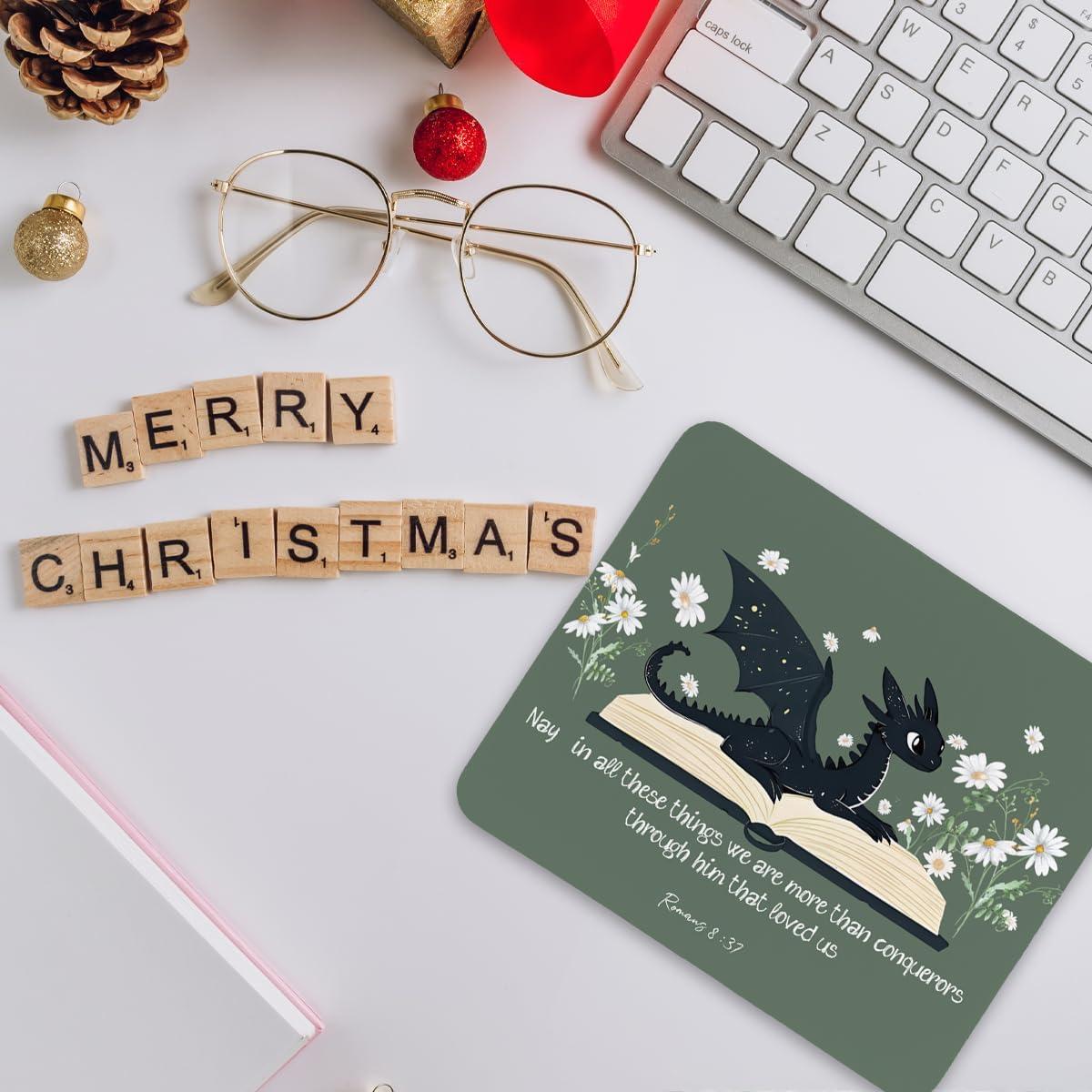 Alfombrilla de Ratón KDHTY Dragón de Navidad 20x25 cm Antideslizante