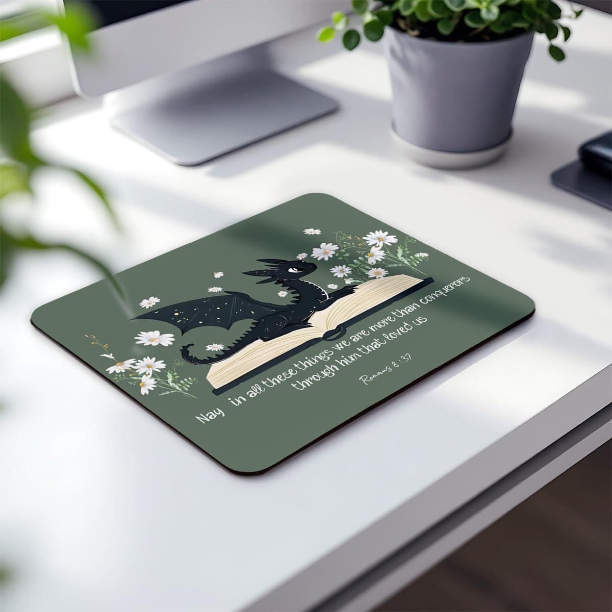 Alfombrilla de Ratón KDHTY Dragón de Navidad 20x25 cm Antideslizante