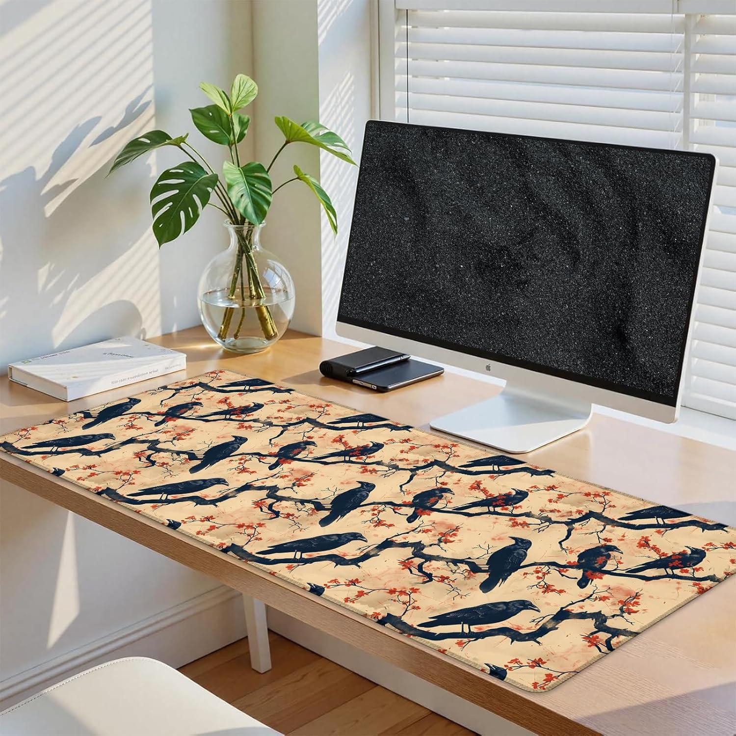 Alfombrilla de Ratón Extendida Bidesk Crow 80x30 cm Gótica