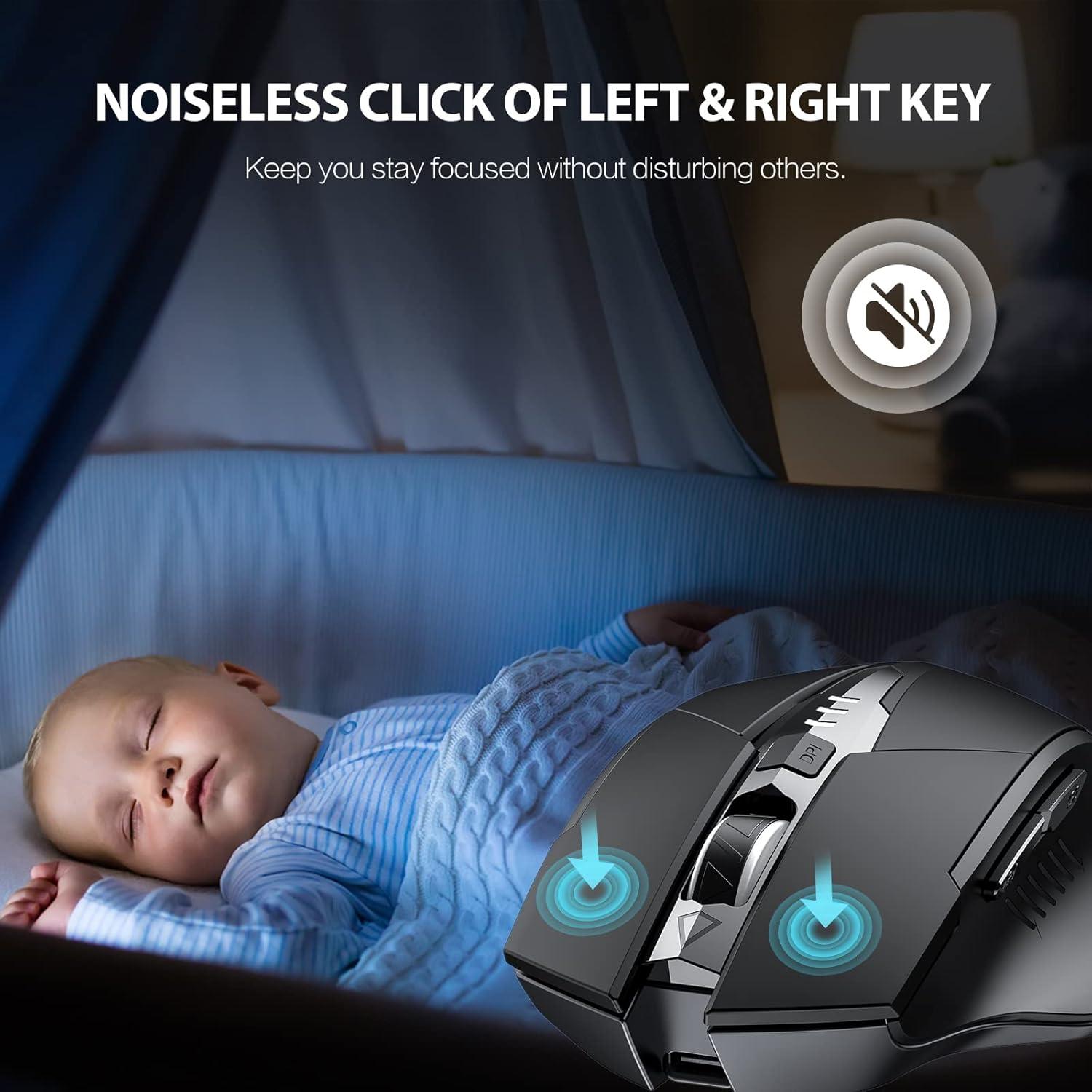 Ratón Inphic Inalámbrico Recargable 2400 DPI Ergonómico