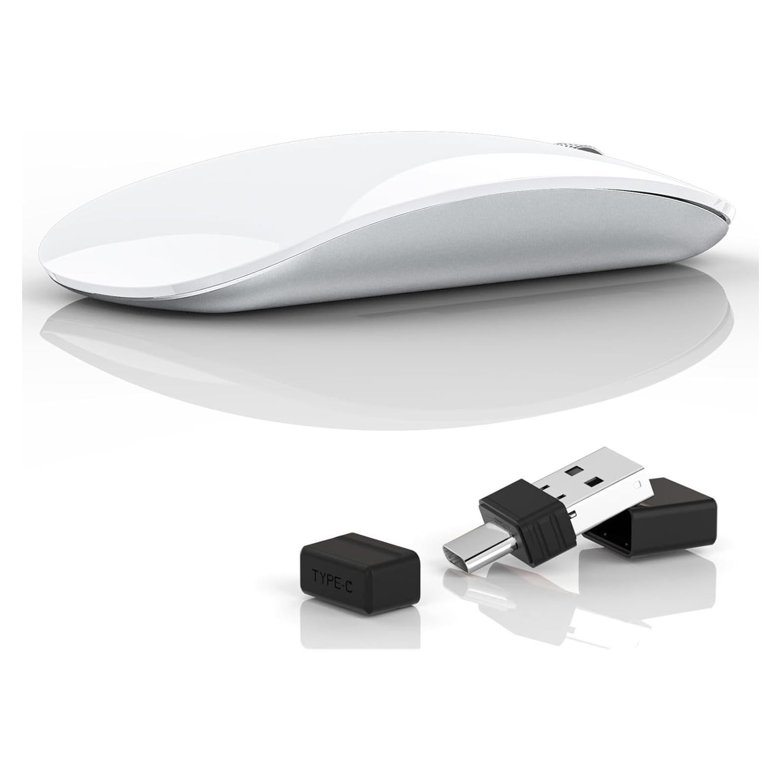 Ratón Inalámbrico Uiosmuph G11 Recargable USB C Blanco