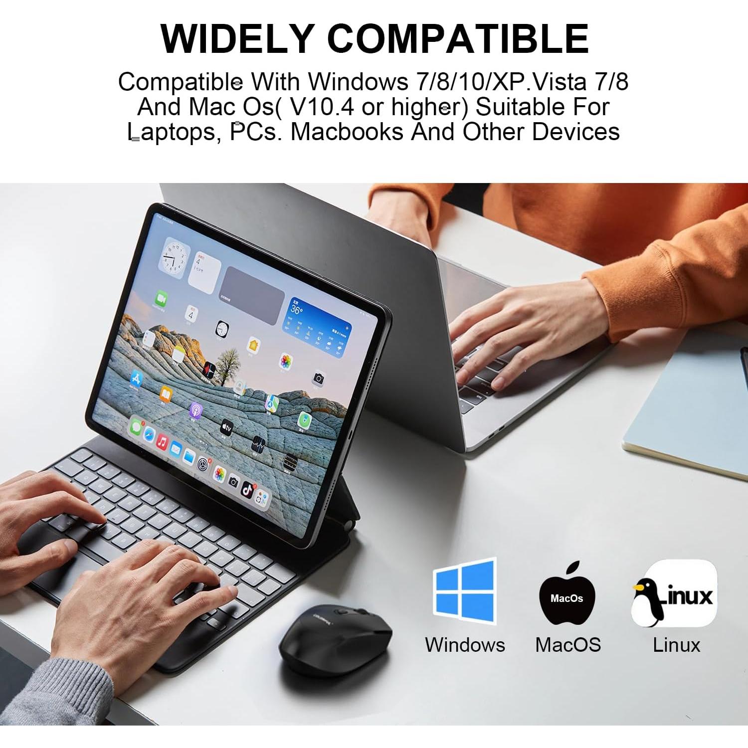 Mouse Inalámbrico Recargable COLORIDO para Chromebook y PC