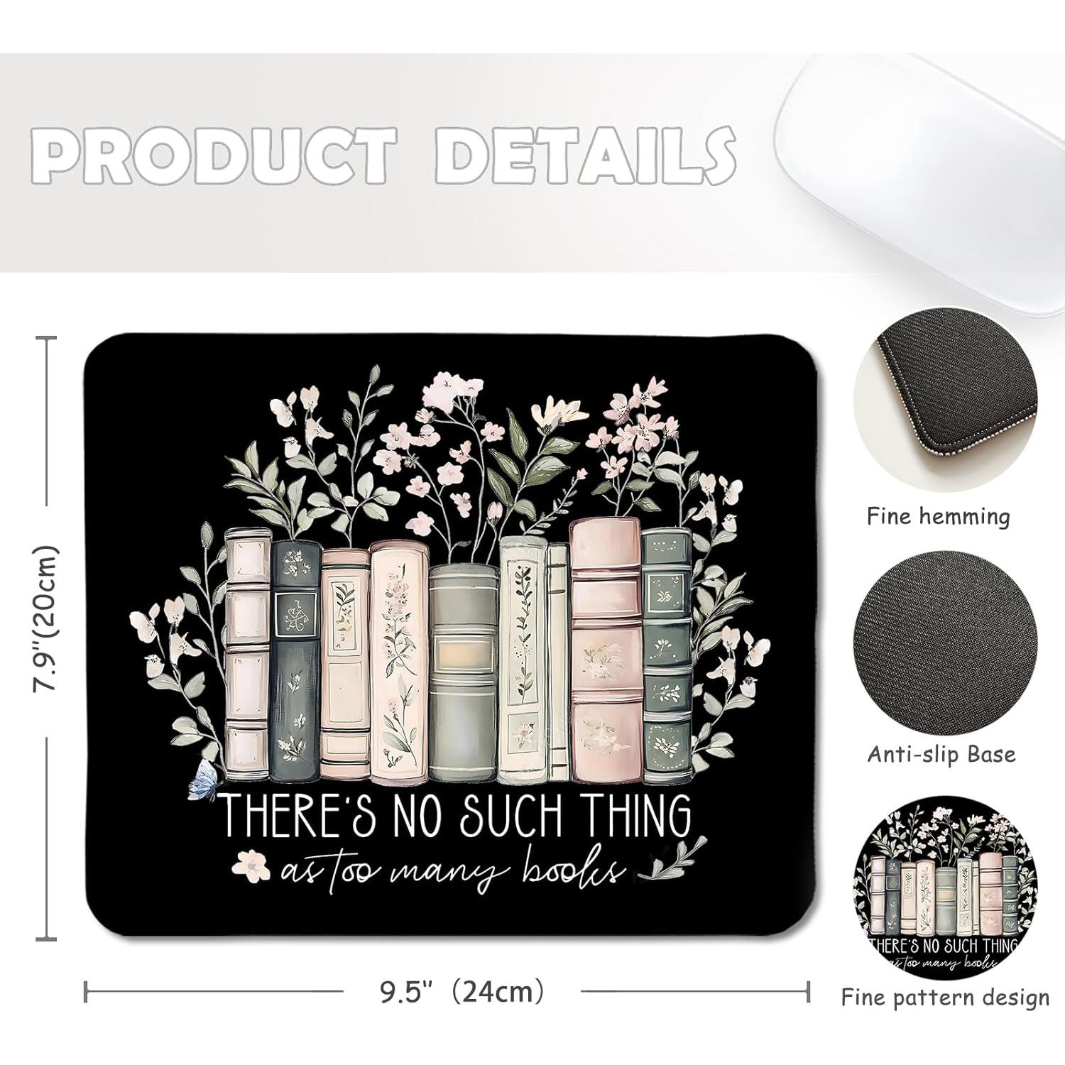 Alfombrilla de Ratón Nipil Floral Negra 24.1x20.1 cm