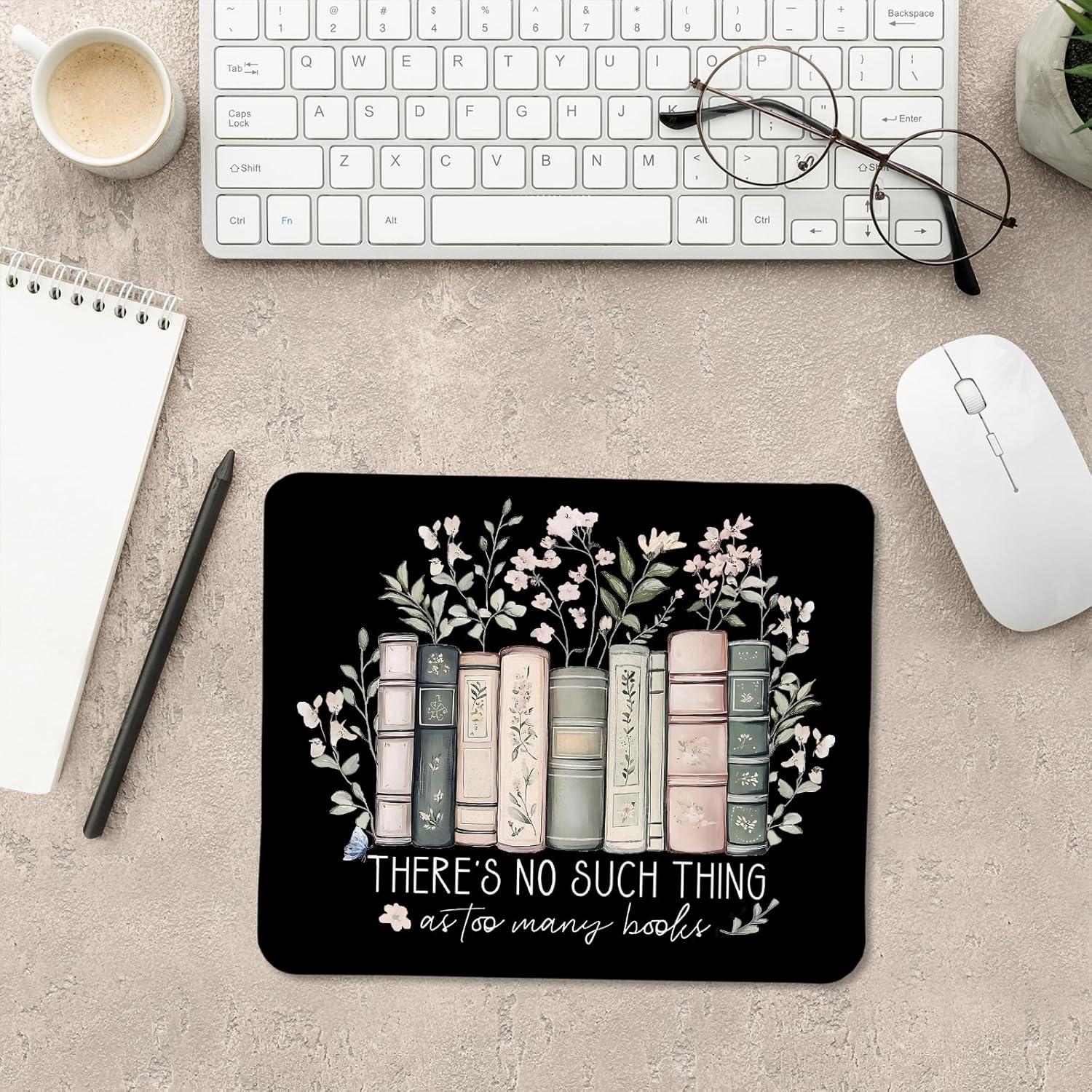 Alfombrilla de Ratón Nipil Floral Negra 24.1x20.1 cm