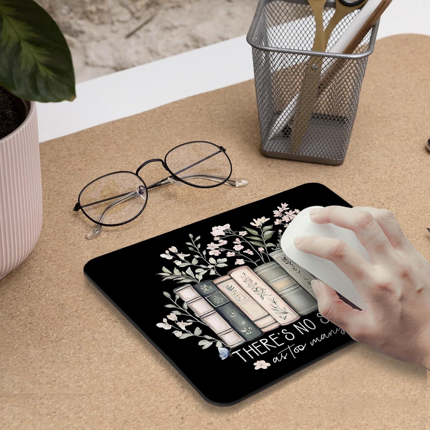 Alfombrilla de Ratón Nipil Floral Negra 24.1x20.1 cm