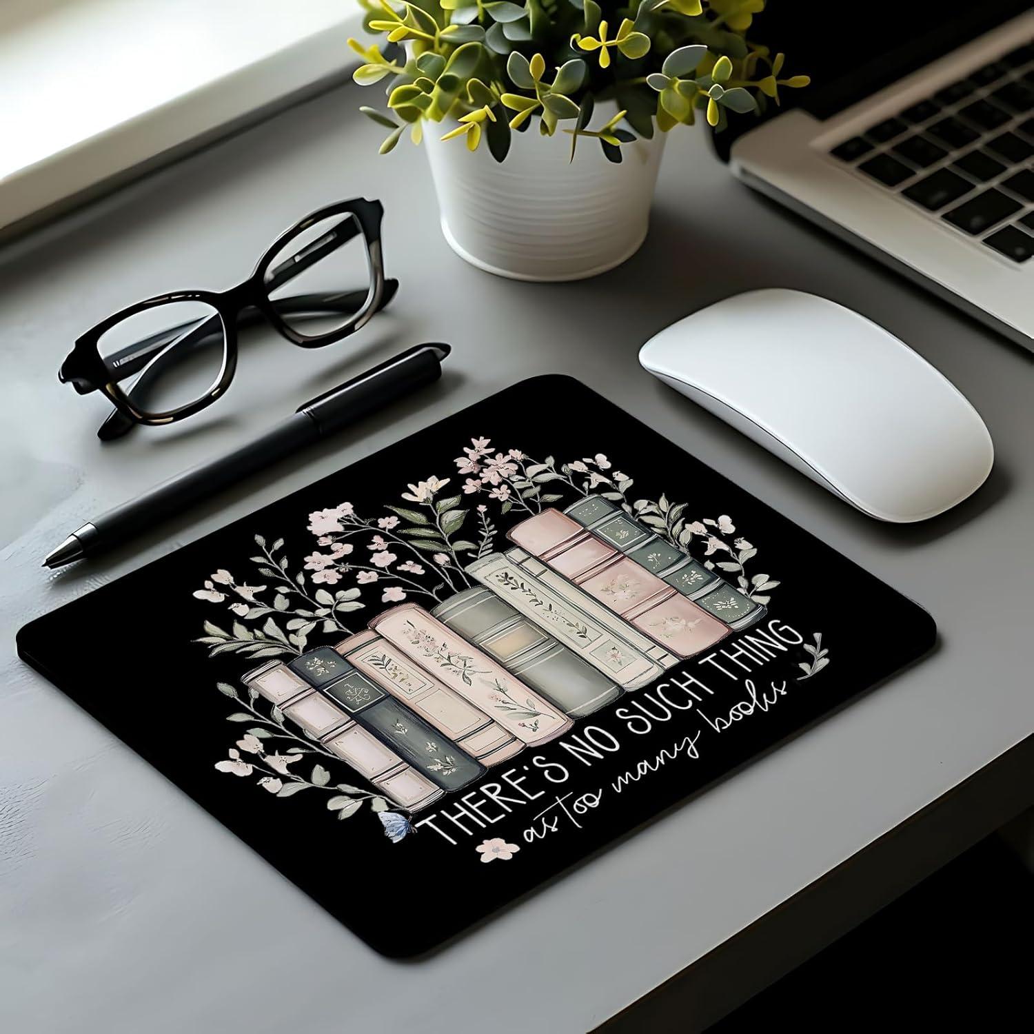 Alfombrilla de Ratón Nipil Floral Negra 24.1x20.1 cm