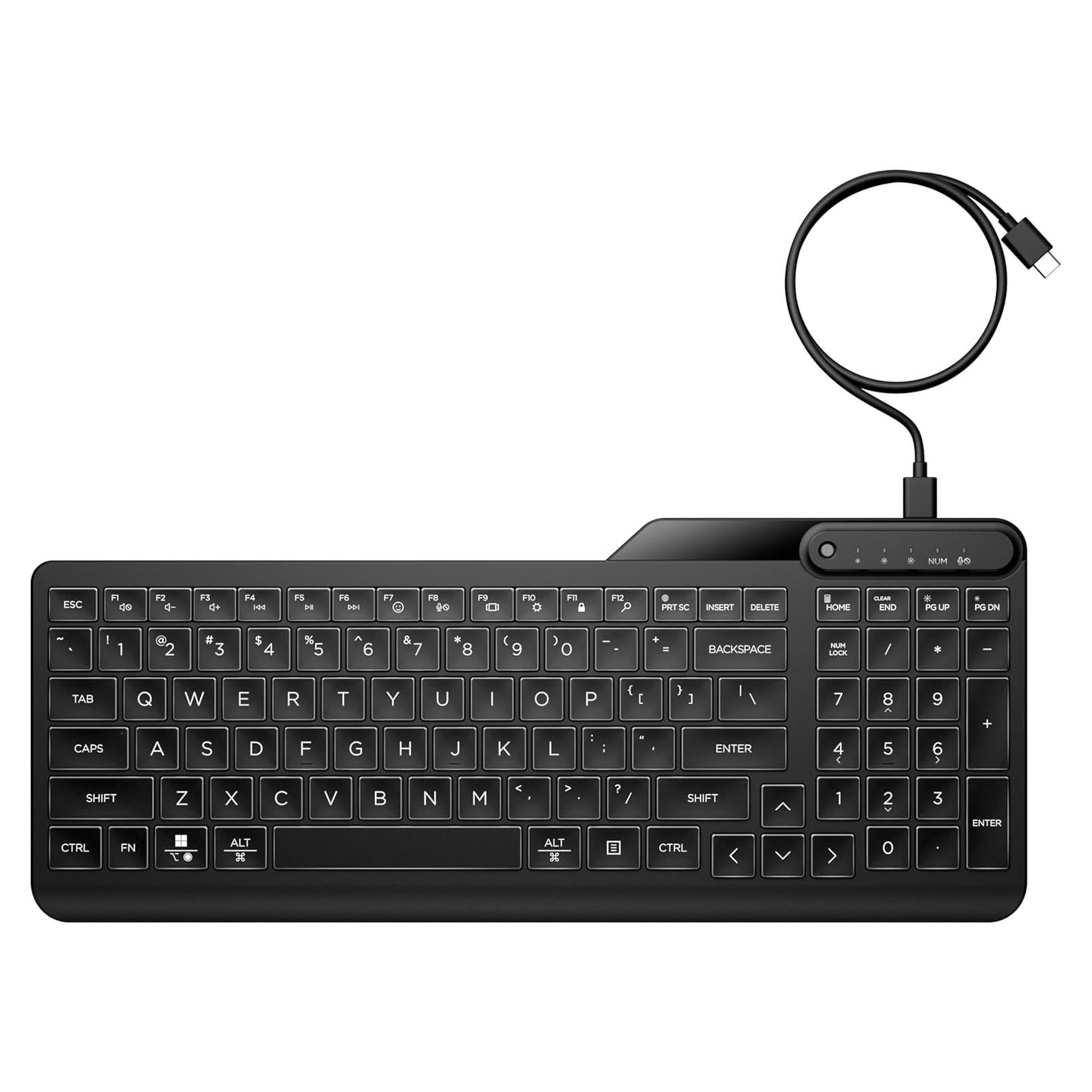 Teclado HP 400 con Iluminación LED Blanco Cálido - Compacto y Resistente a Derrames