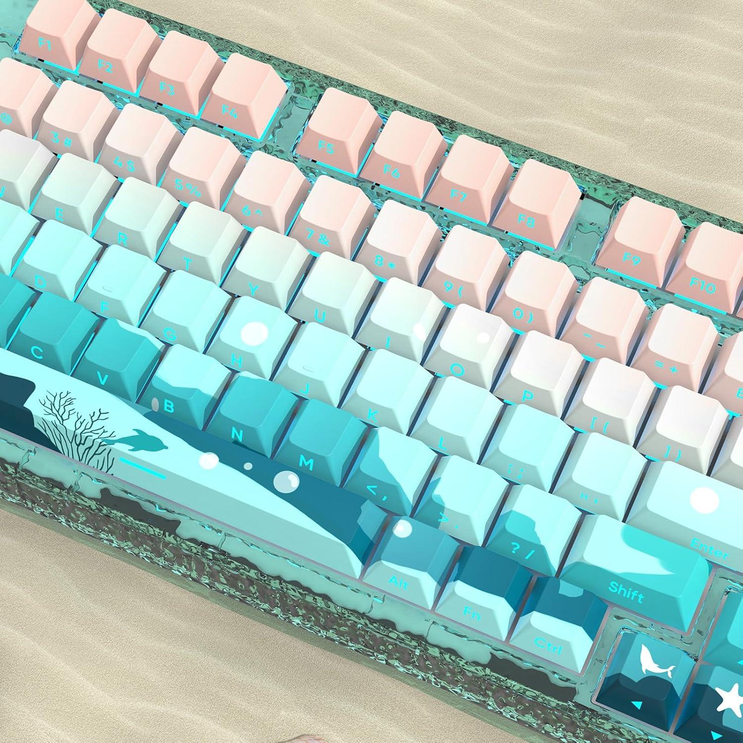 Conjunto de Teclas Mecánicas JSJT 126 PBT Doble Inyección Tema Marino