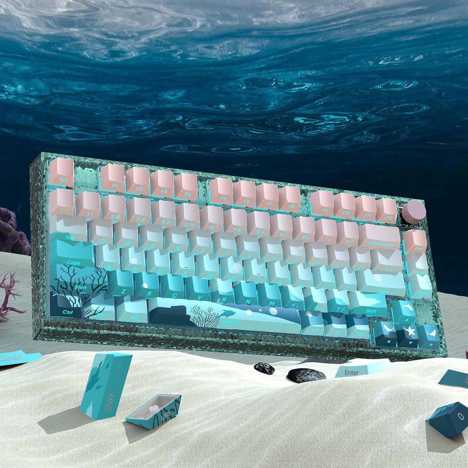 Conjunto de Teclas Mecánicas JSJT 126 PBT Doble Inyección Tema Marino