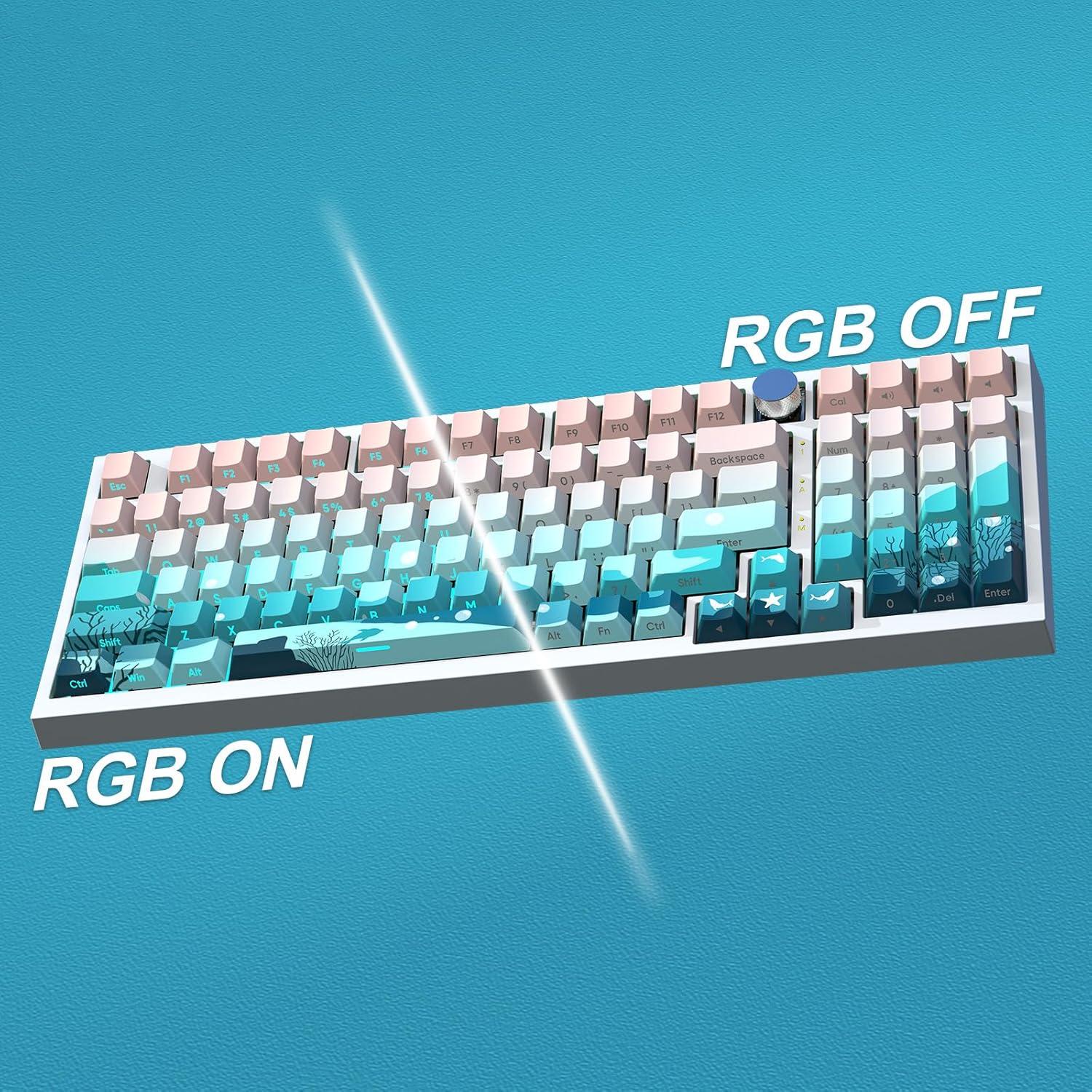 Conjunto de Teclas Mecánicas JSJT 126 PBT Doble Inyección Tema Marino