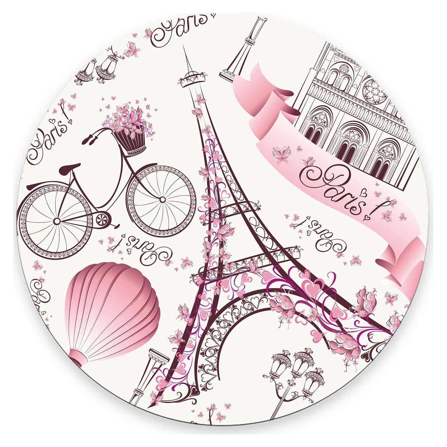 Alfombrilla de Ratón Nphuriy Rosa París Floral 20cm Antideslizante