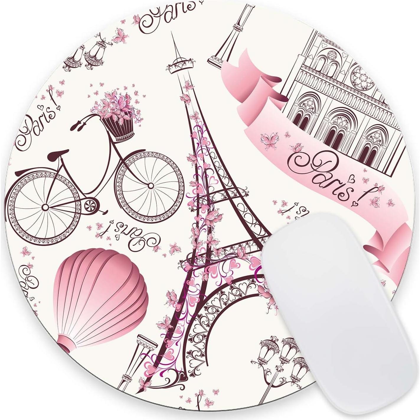 Alfombrilla de Ratón Nphuriy Rosa París Floral 20cm Antideslizante