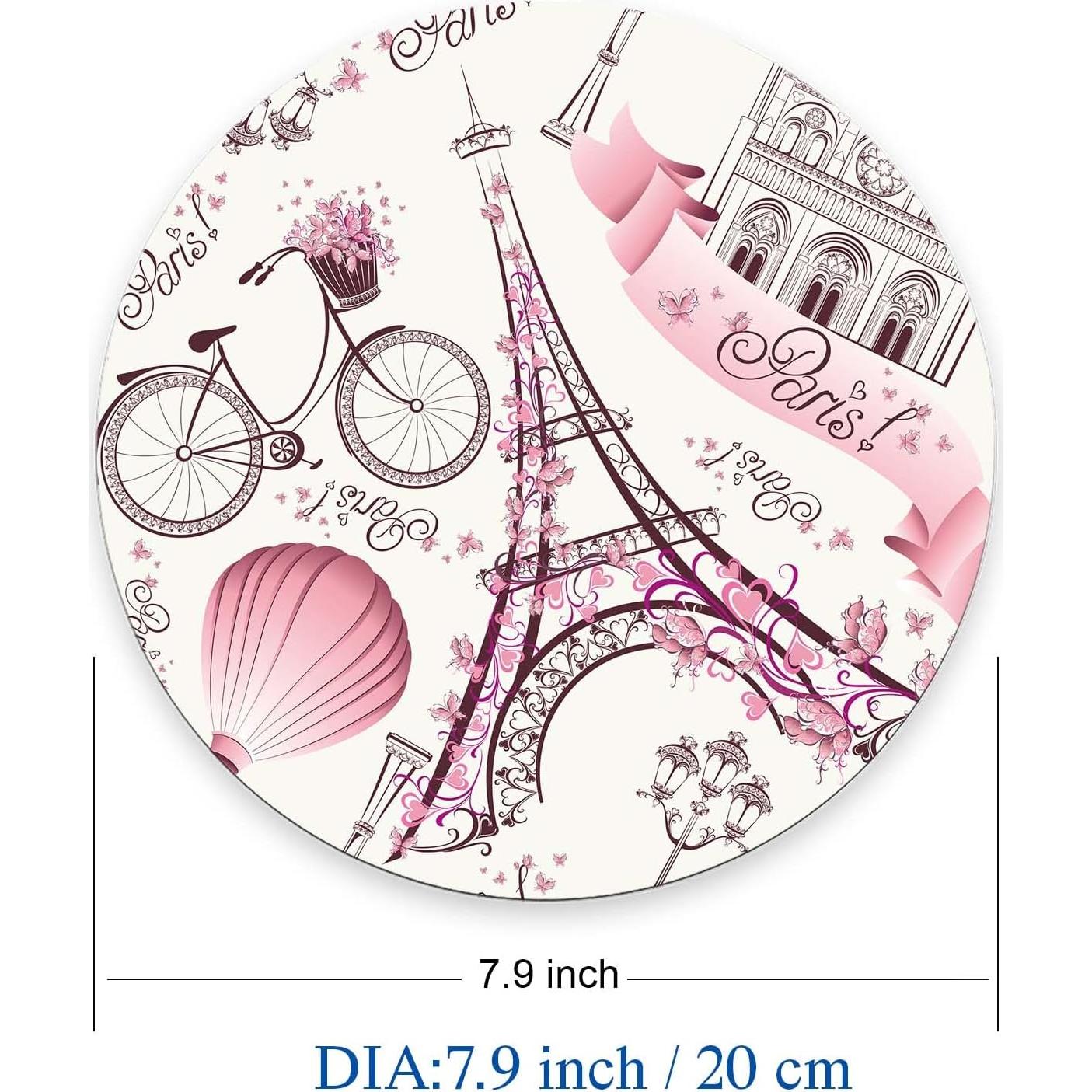 Alfombrilla de Ratón Nphuriy Rosa París Floral 20cm Antideslizante