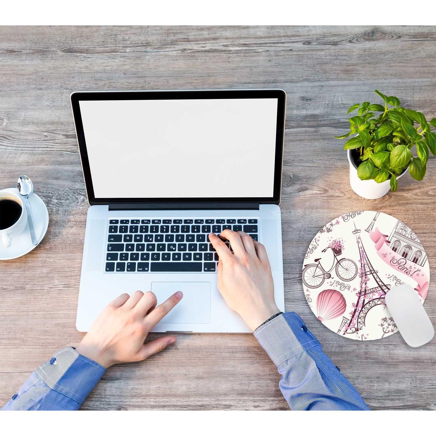 Alfombrilla de Ratón Nphuriy Rosa París Floral 20cm Antideslizante