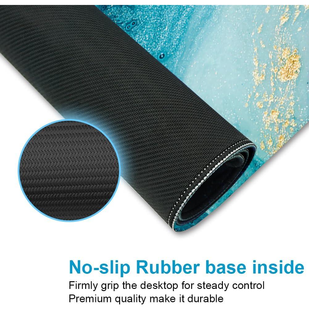Alfombrilla de Ratón iDonzon XXL 90x40 cm Antideslizante Mármol Azul