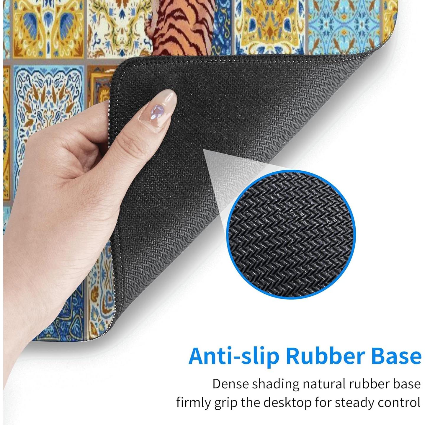 Alfombrilla de Ratón Grande ZPPTZNDTT Tigre Azulejos 80x30cm