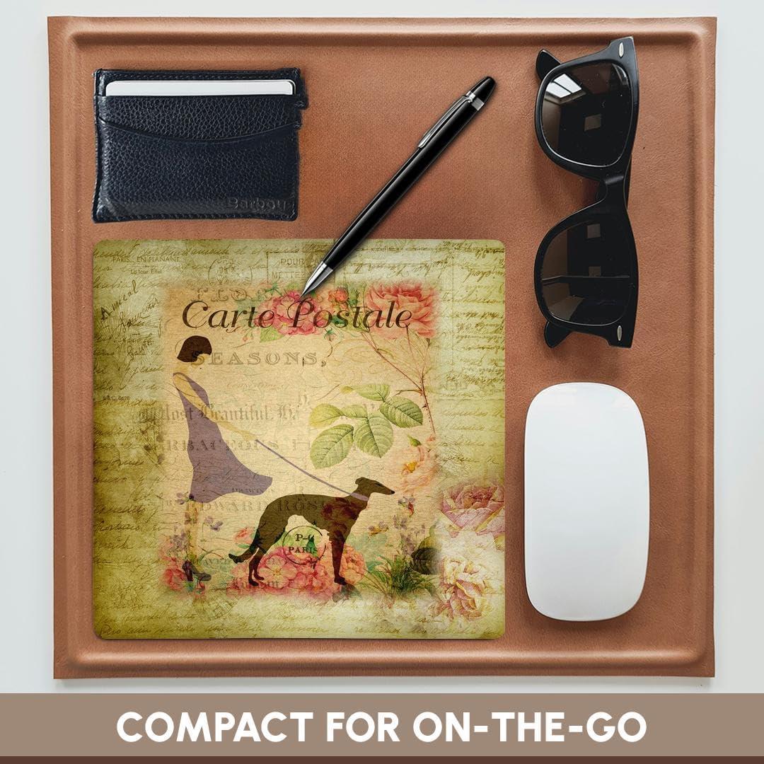 Alfombrilla para Ratón 3dRose Dama Francesa con Perro Galgo