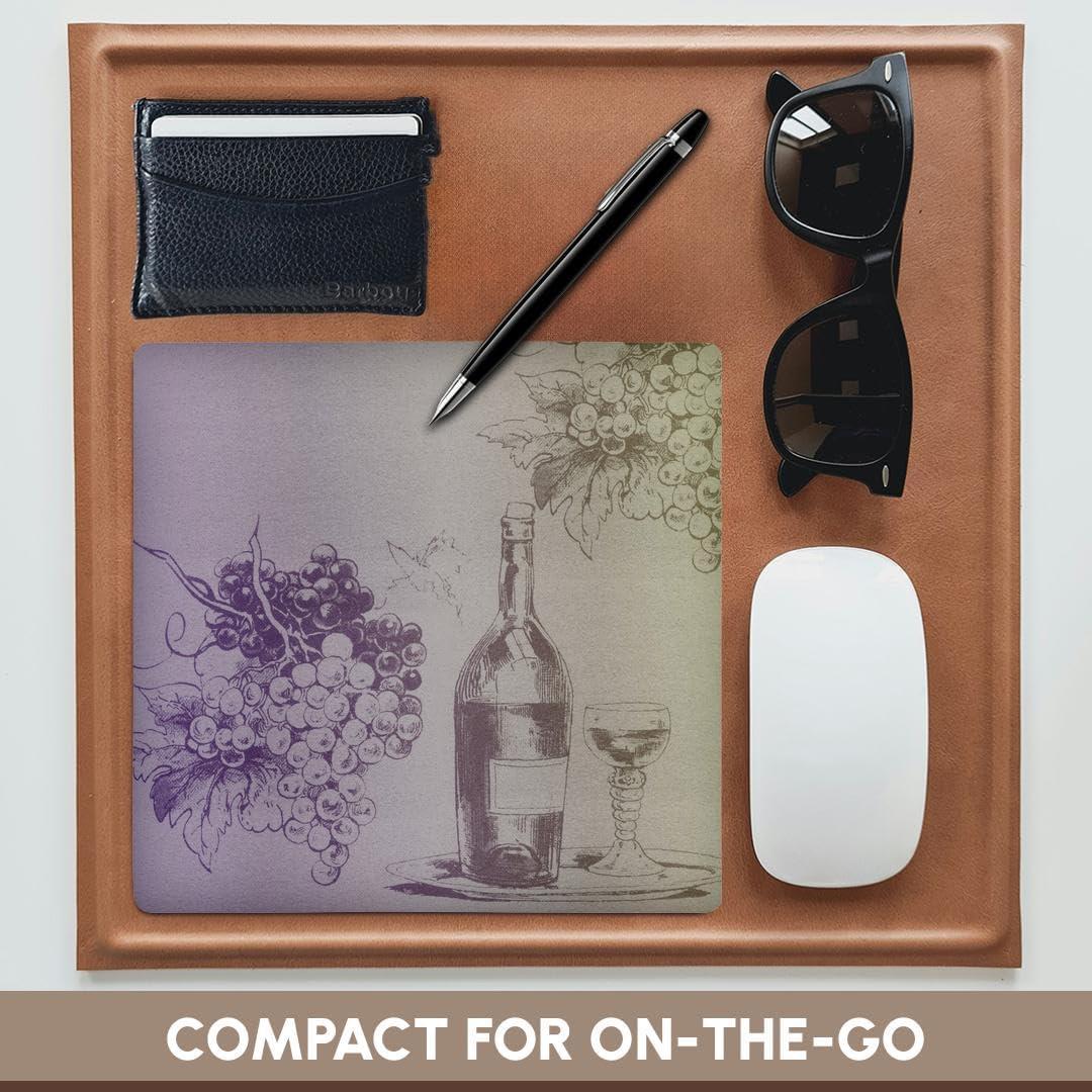 Alfombrilla de Ratón 3dRose Uvas y Vino 20.32cm Redonda