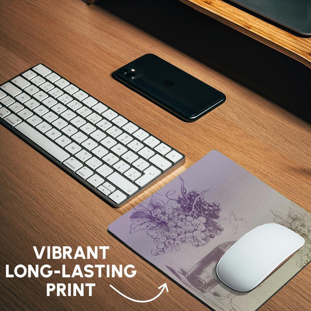 Alfombrilla de Ratón 3dRose Uvas y Vino 20.32cm Redonda