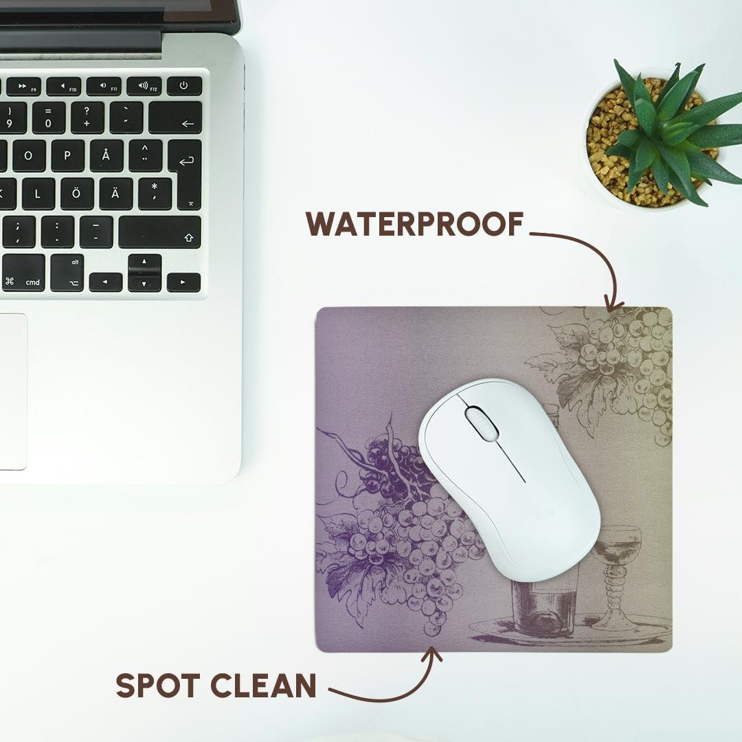 Alfombrilla de Ratón 3dRose Uvas y Vino 20.32cm Redonda