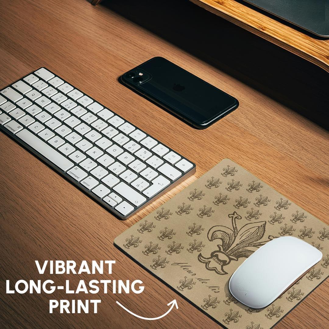 Alfombrilla de Ratón 3D Rose Fleur De Lis Marrón 20.32 cm