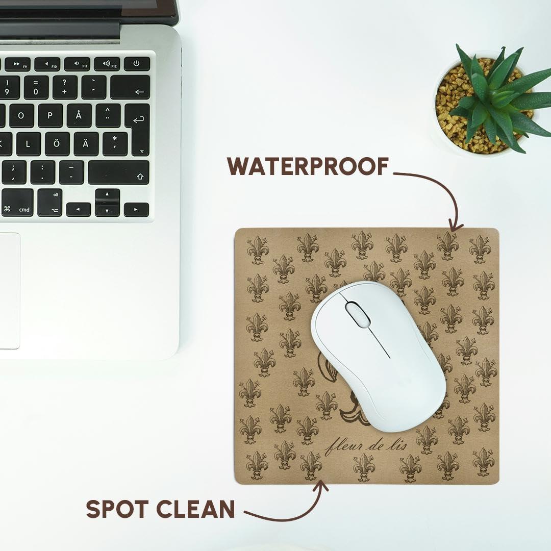 Alfombrilla de Ratón 3D Rose Fleur De Lis Marrón 20.32 cm
