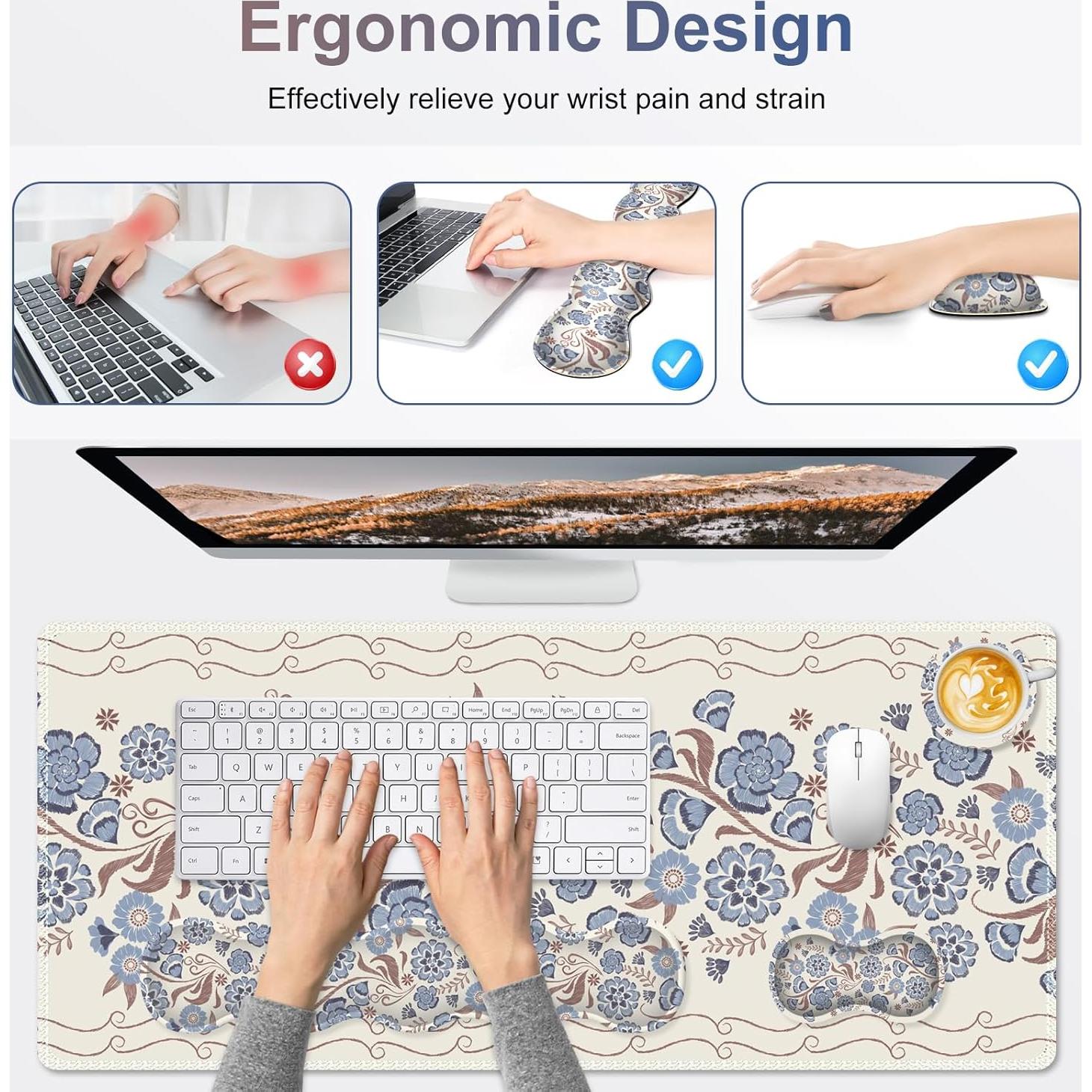 Alfombrilla de escritorio grande NXZGO 90x40 cm antideslizante